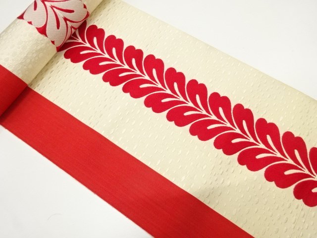 JAPANESE KIMONO / ANTIQUE EIGHT-SIDED OBI BOLT / WOVEN STRIPES / DOKKO
